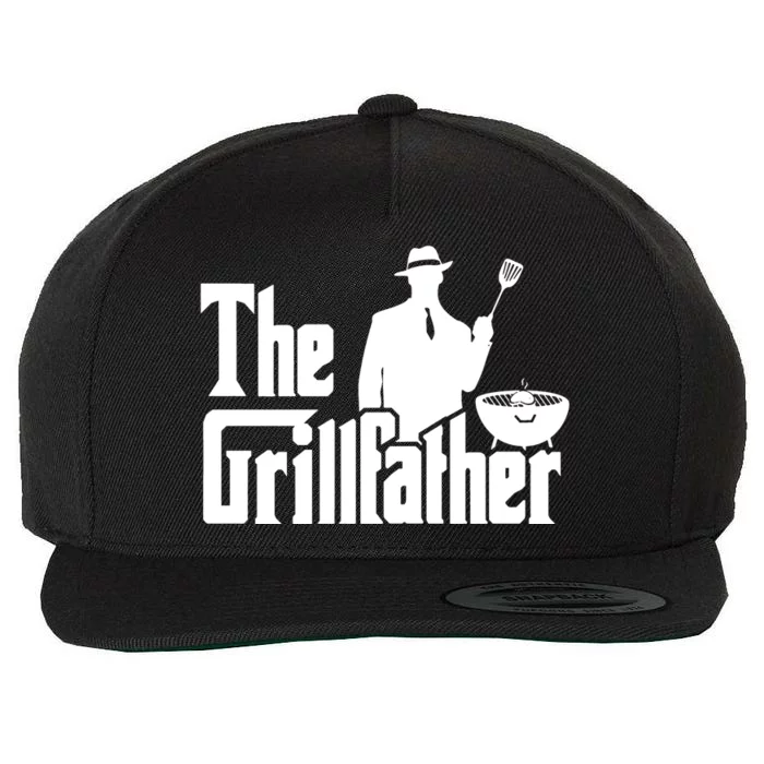 The Grillfather Funny Bbq Design For Dads Wool Snapback Cap