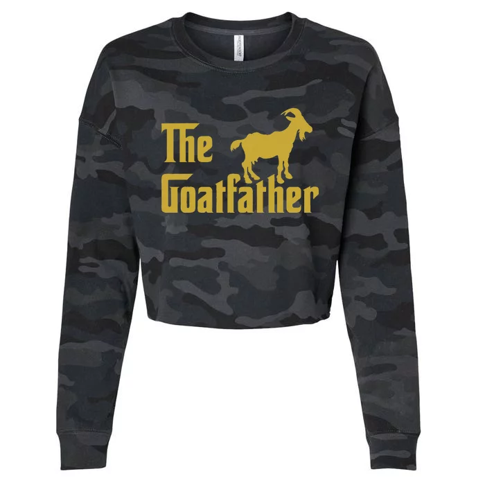 The Goatfather Funny Goat Father Goat Farmer Goat Lover Cropped Pullover Crew