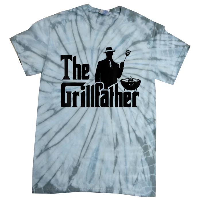 The Grillfather Funny BBQ Design For Dads Tie-Dye T-Shirt