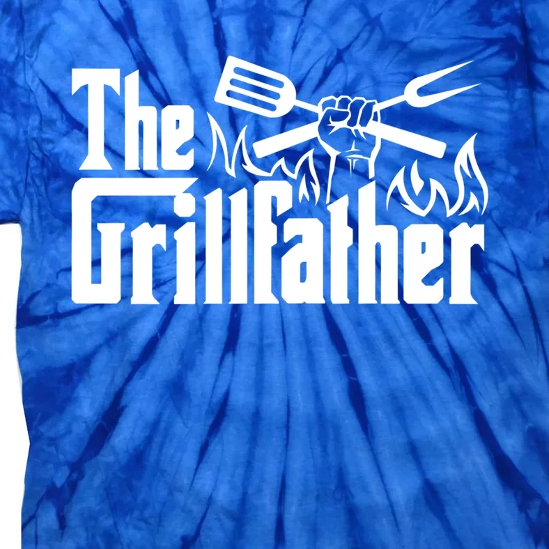 The Grillfather Funny Cool Bbq Grill Chef Funny Gift Tie-Dye T-Shirt