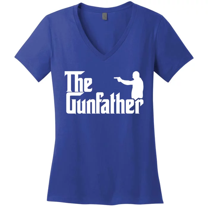 The Gun Father Funny Hunting Fan Dad Gift Women's V-Neck T-Shirt