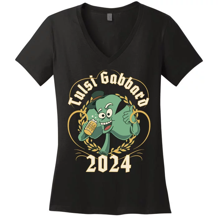 Tulsi Gabbard For President 2024 St Patrick's Day Women's V-Neck T-Shirt