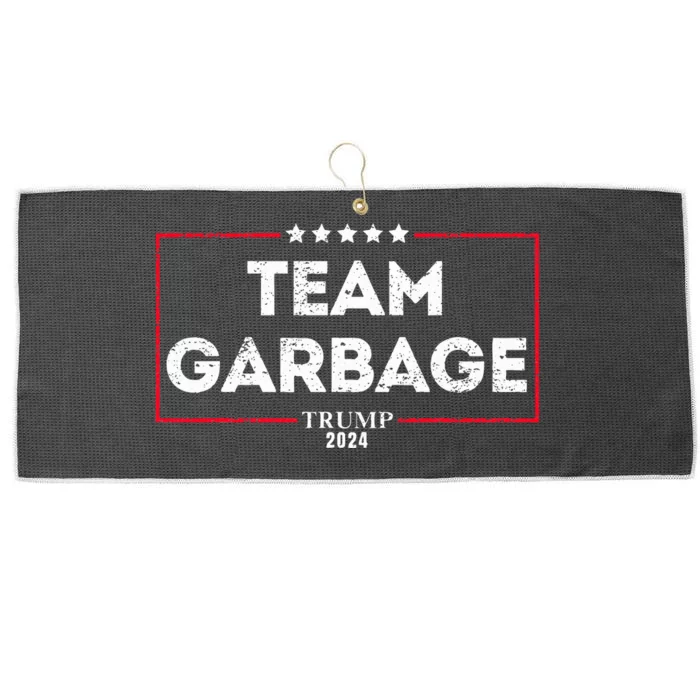 Team Garbage For Trump 2024 Large Microfiber Waffle Golf Towel