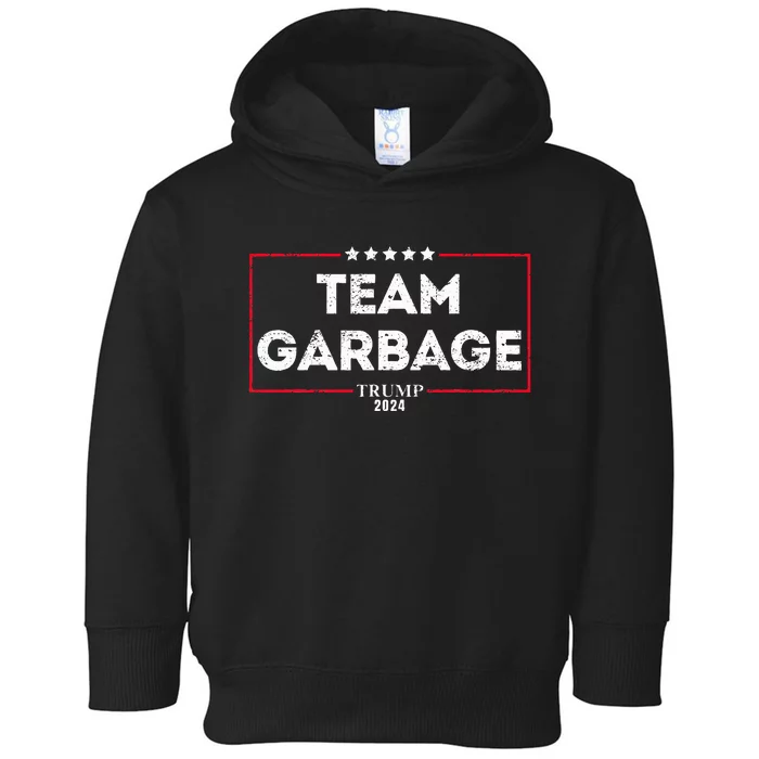 Team Garbage For Trump 2024 Toddler Hoodie