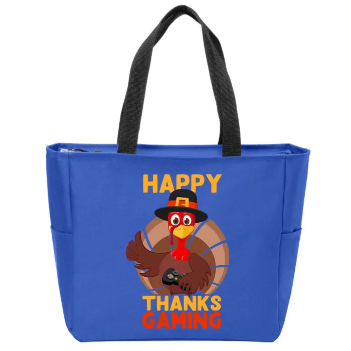 Thanksgiving Gaming Funny Gift Funny Turkey Video Gamers Family Gift Zip Tote Bag