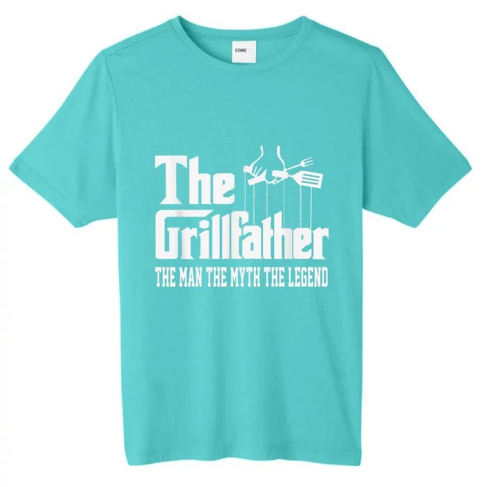 The Grillfather | Funny Dad Grandpa Grilling Bbq Meat Humor ChromaSoft Performance T-Shirt