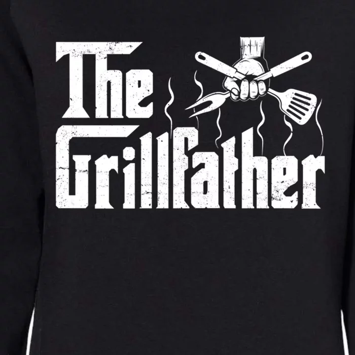 The Grillfather Funny Retro Barbecue Lover Bbq And Grilling Gift Womens California Wash Sweatshirt