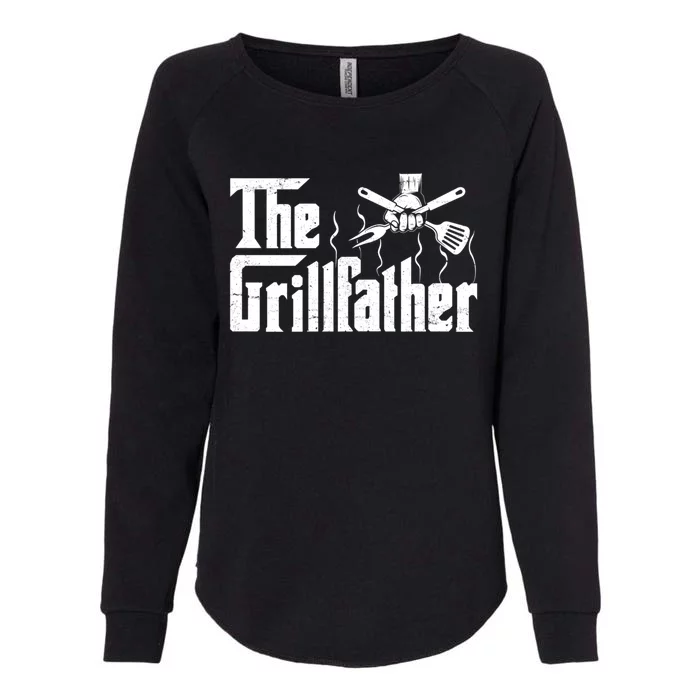 The Grillfather Funny Retro Barbecue Lover Bbq And Grilling Gift Womens California Wash Sweatshirt