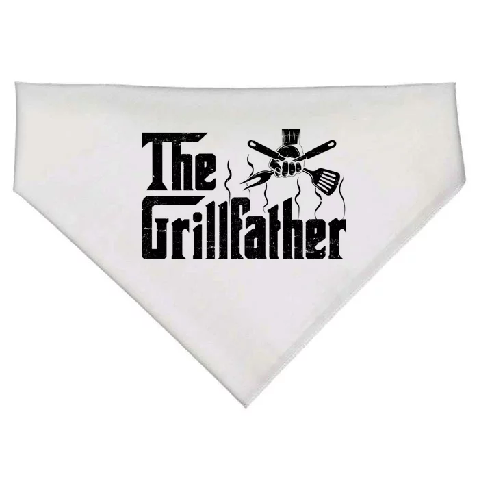 The Grillfather Funny Retro Barbecue Lover Bbq And Grilling Gift USA-Made Doggie Bandana