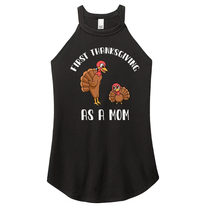 Turkey Gift for Moms First Thanksgiving as a Mom Women’s Perfect Tri Rocker Tank