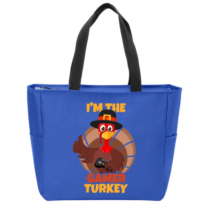 Thanksgiving Gaming Funny Gift Funny Turkey Video Gamers Family Gift Zip Tote Bag