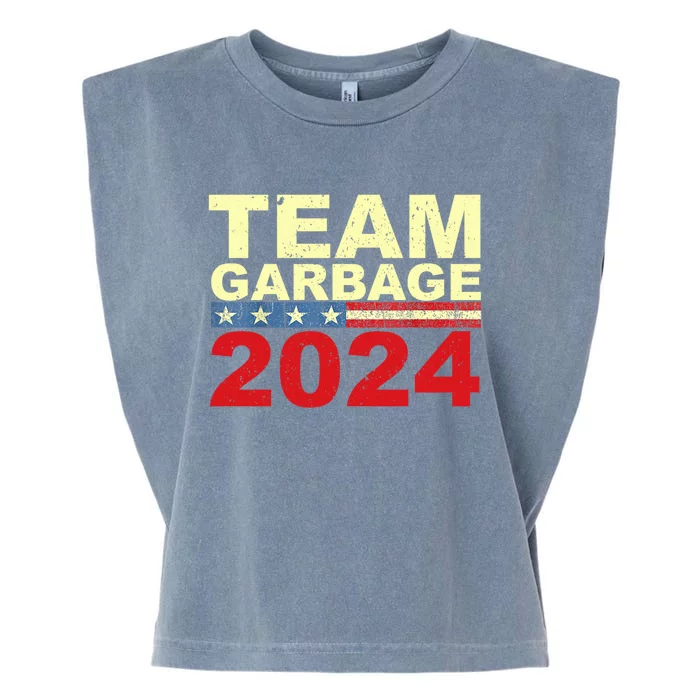 Team Garbage For Trump 2024 Elections 2024 Vote For Trump Garment-Dyed Women's Muscle Tee