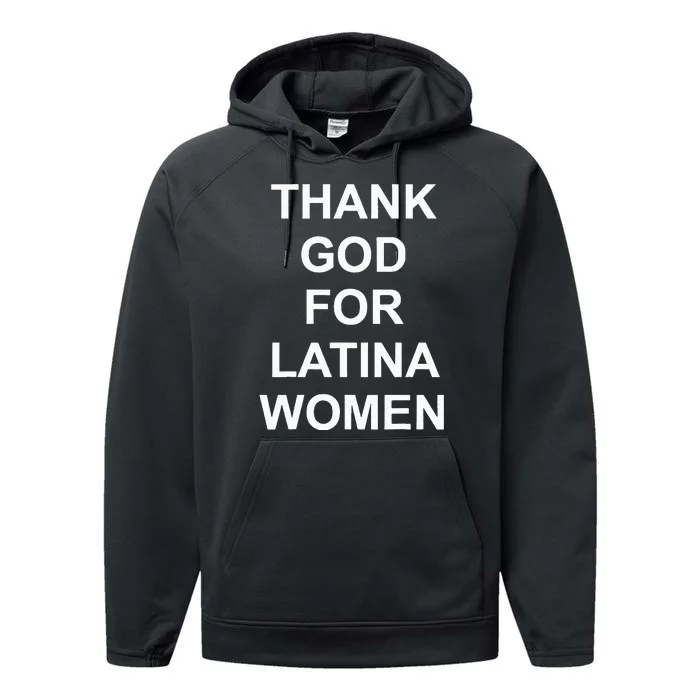 Thank God For Latina Power Hispanic Flowers Performance Fleece Hoodie