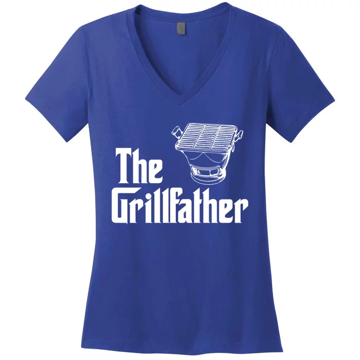 The Grillfather Funny Barbecue Grilling Bbq Grill Dad Gift Women's V-Neck T-Shirt