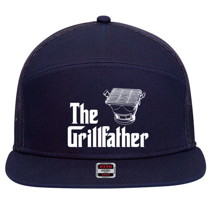 The Grillfather Funny Barbecue Grilling Bbq Grill Dad Gift 7 Panel Mesh Trucker Snapback Hat