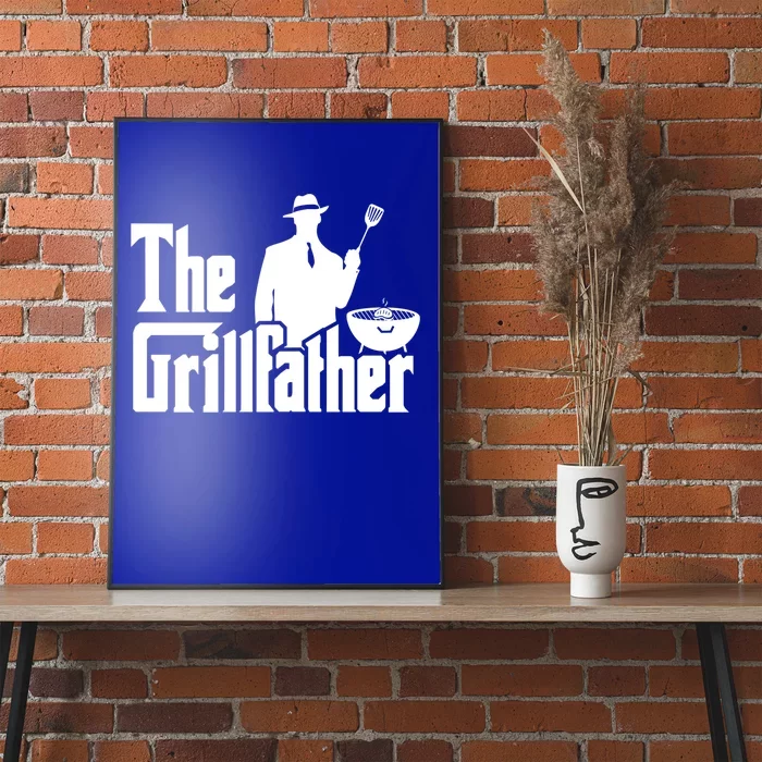 The Grillfather Funny Bbq Design For Dads Cool Gift Poster