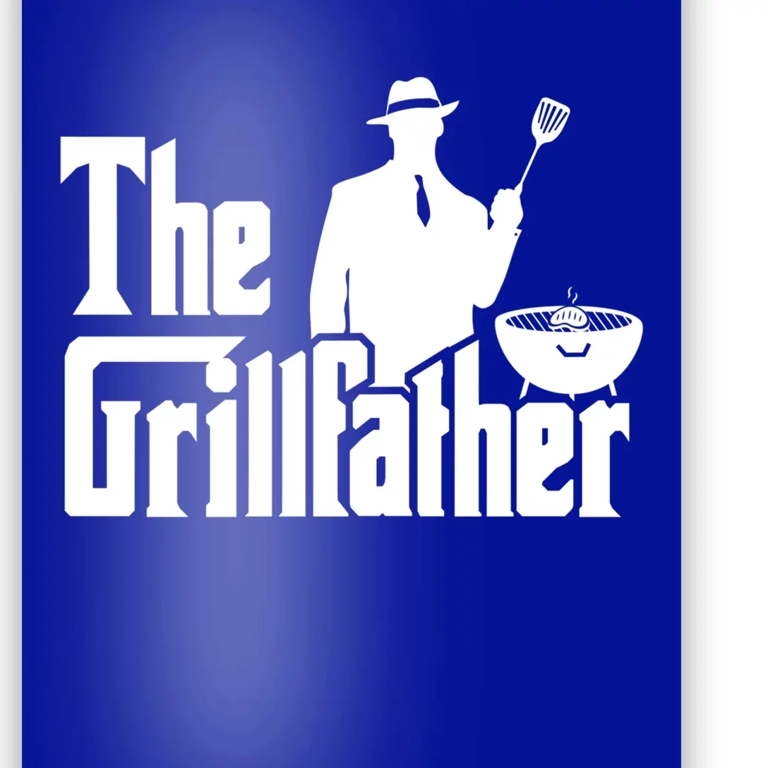 The Grillfather Funny Bbq Design For Dads Cool Gift Poster