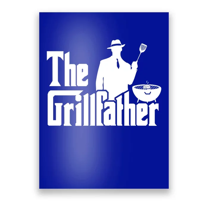 The Grillfather Funny Bbq Design For Dads Cool Gift Poster