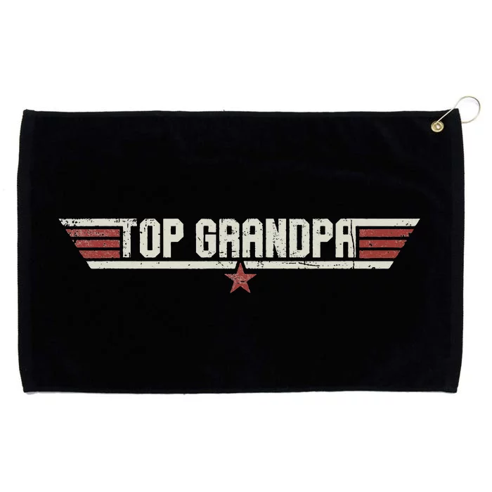 Top Grandpa Funny Vintage 80s 80s Grandfather Fathers Day Grommeted Golf Towel