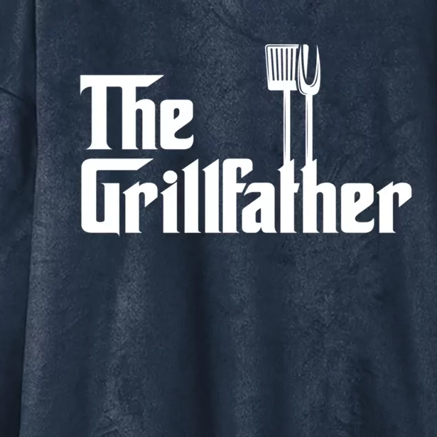 The Grillfather Funny Bbq Grill Chef Gift Hooded Wearable Blanket