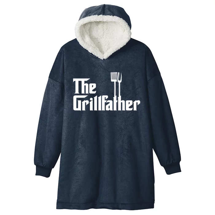 The Grillfather Funny Bbq Grill Chef Gift Hooded Wearable Blanket