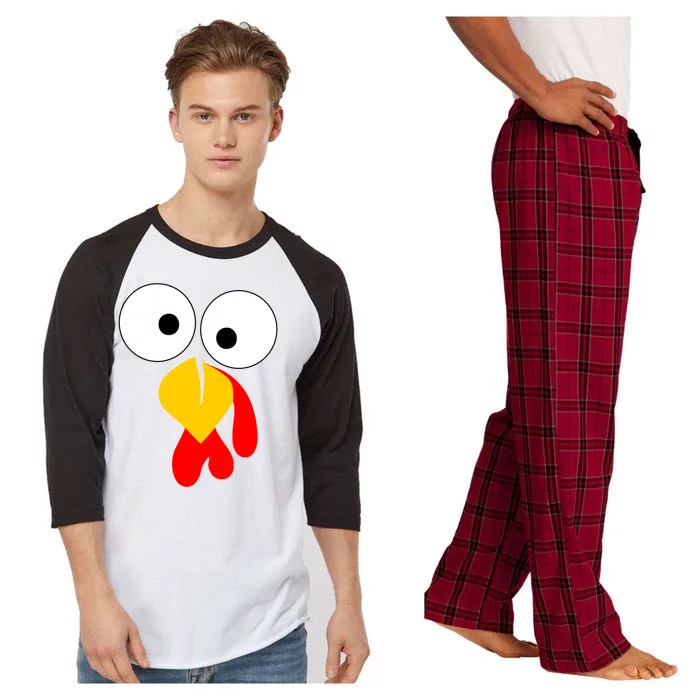 Turkey Gobble Face Costume Raglan Sleeve Pajama Set