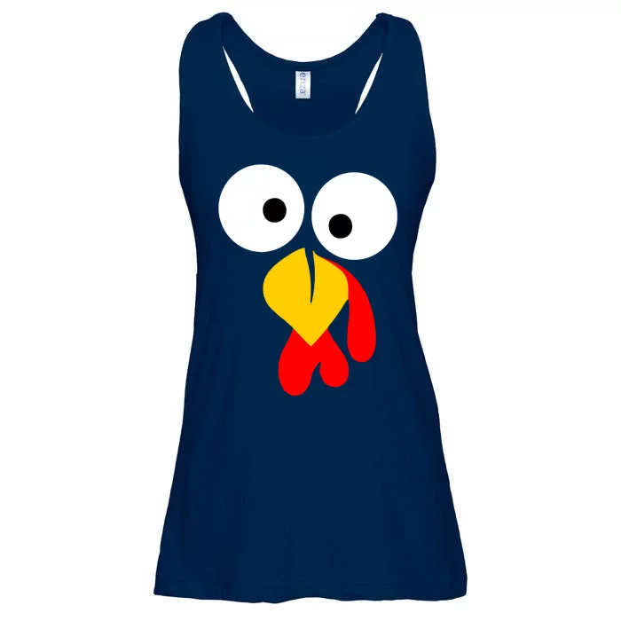 Turkey Gobble Face Costume Ladies Essential Flowy Tank