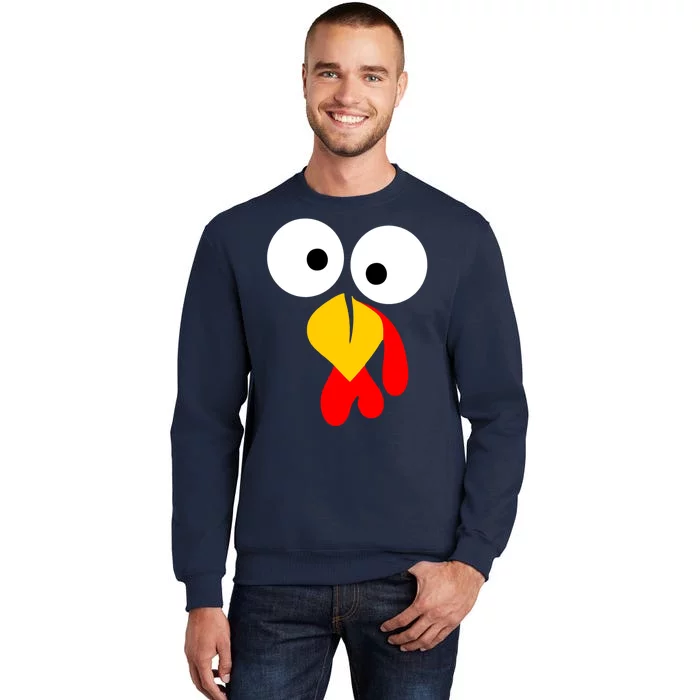 Turkey Gobble Face Costume Tall Sweatshirt