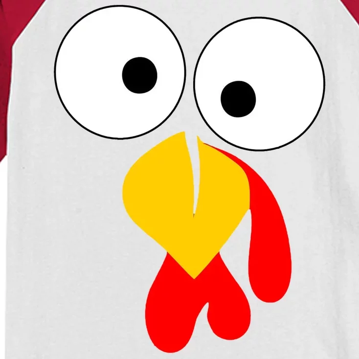 Turkey Gobble Face Costume Kids Colorblock Raglan Jersey