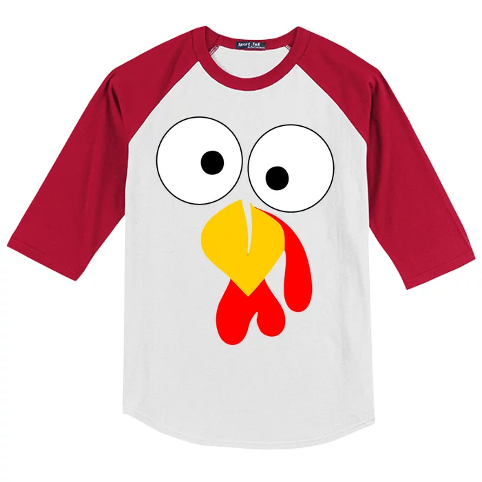 Turkey Gobble Face Costume Kids Colorblock Raglan Jersey