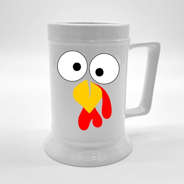 Turkey Gobble Face Costume Front & Back Beer Stein