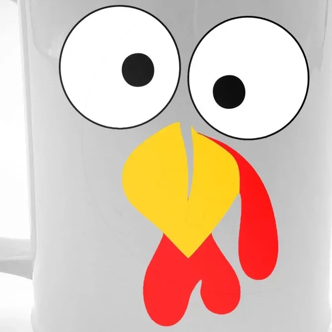 Turkey Gobble Face Costume Front & Back Beer Stein