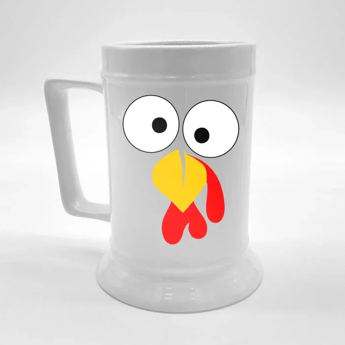 Turkey Gobble Face Costume Front & Back Beer Stein