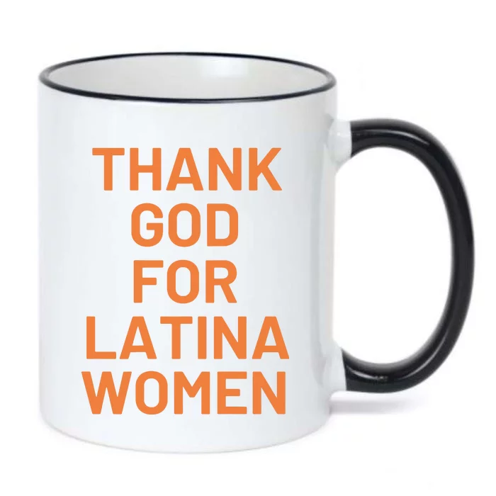 Thank God For Latina Women Black Color Changing Mug