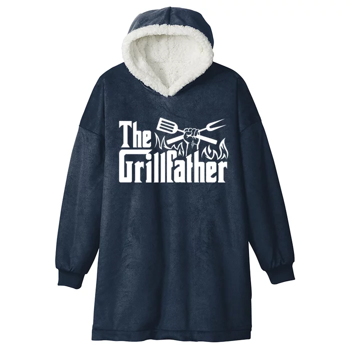 The Grillfather Funny Cool Bbq Grill Chef Gift Hooded Wearable Blanket