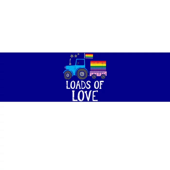 Tractor Gay Flag Loads Of Love Cute Rainbow Pride Lgbt Truck Gift Bumper Sticker