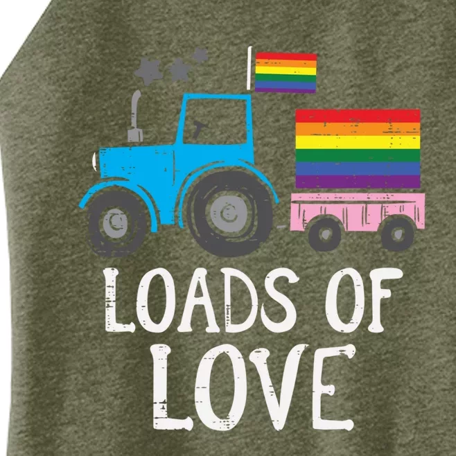 Tractor Gay Flag Loads Of Love Cute Rainbow Pride Lgbt Truck Gift Women’s Perfect Tri Rocker Tank