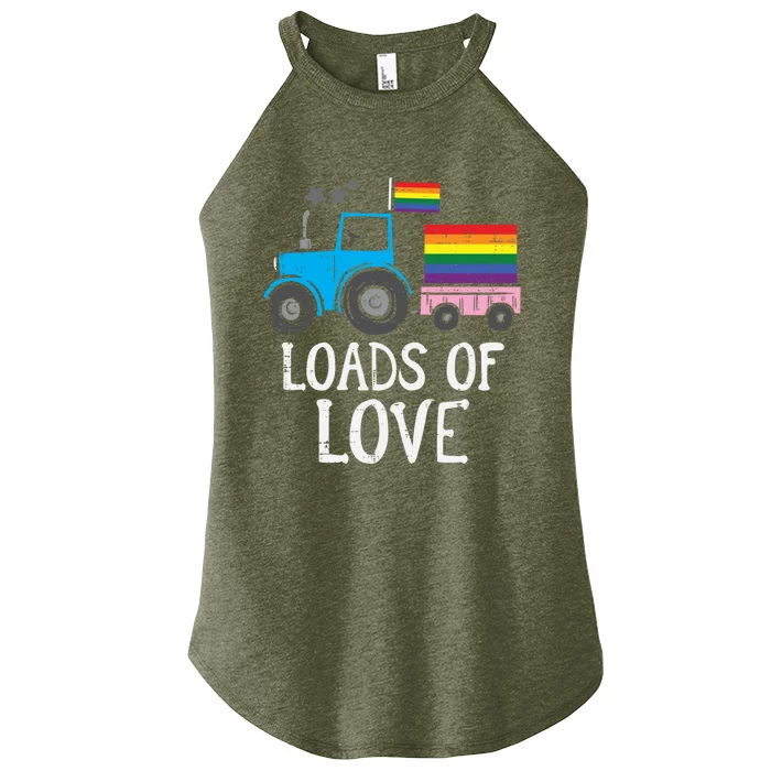 Tractor Gay Flag Loads Of Love Cute Rainbow Pride Lgbt Truck Gift Women’s Perfect Tri Rocker Tank