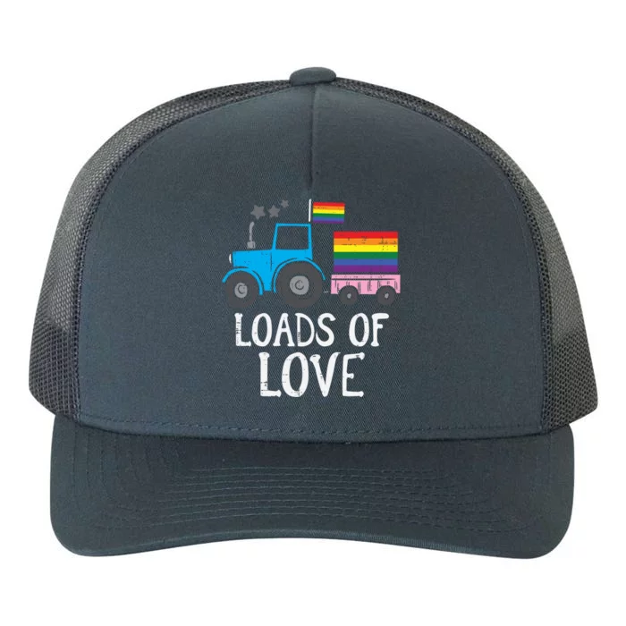 Tractor Gay Flag Loads Of Love Cute Rainbow Pride Lgbt Truck Gift Yupoong Adult 5-Panel Trucker Hat