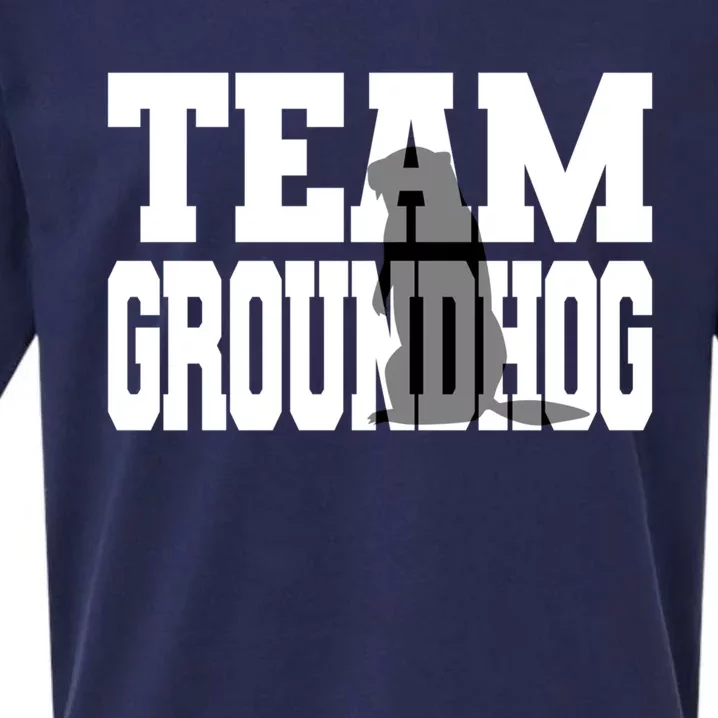 Team Groundhog Fun Matching Groundhog Day Design Gift Sueded Cloud Jersey T-Shirt