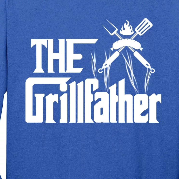 The Grillfather Funny Pun Bbq Grill And Smoker Barbecue Chef Gift Long Sleeve Shirt