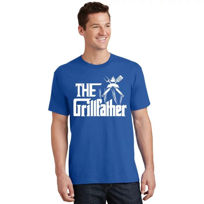 The Grillfather Funny Pun Bbq Grill And Smoker Barbecue Chef Gift T-Shirt