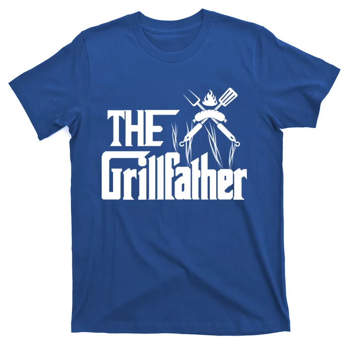 The Grillfather Funny Pun Bbq Grill And Smoker Barbecue Chef Gift T-Shirt