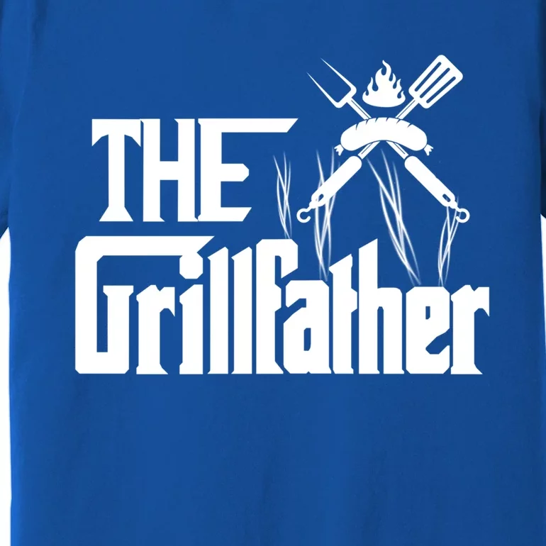 The Grillfather Funny Pun Bbq Grill And Smoker Barbecue Chef Gift Premium T-Shirt