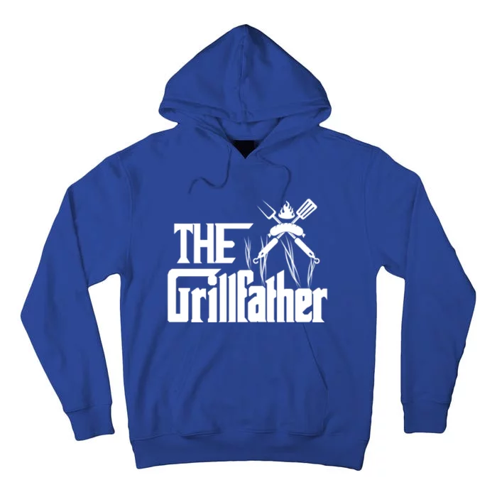 The Grillfather Funny Pun Bbq Grill And Smoker Barbecue Chef Gift Tall Hoodie