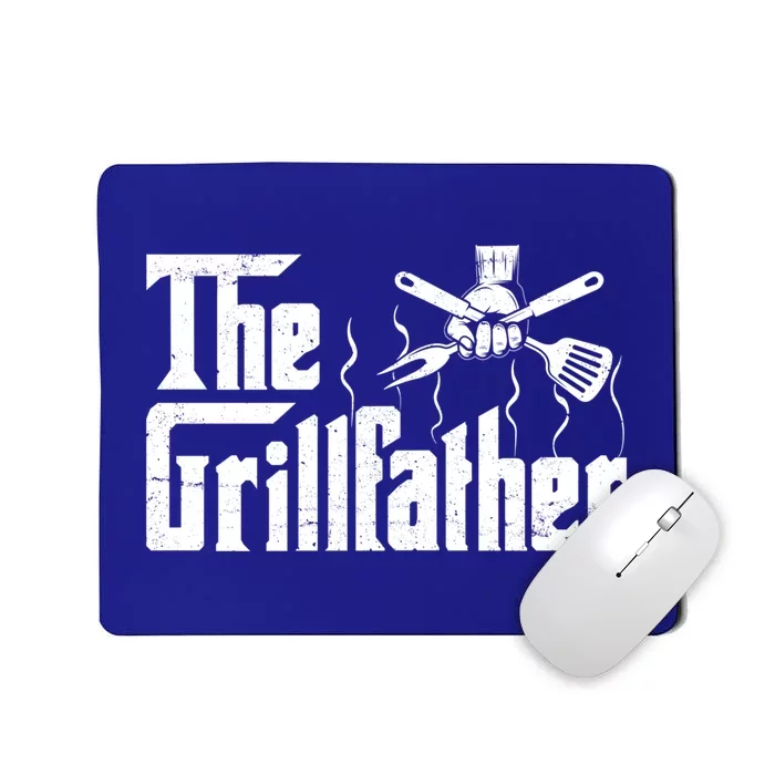 The Grillfather Funny Retro Barbecue Lover Bbq And Grilling Cute Gift Mousepad