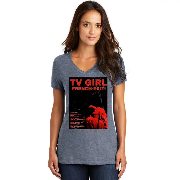 Tv Girl French Exit Album Vintage Women's V-Neck T-Shirt