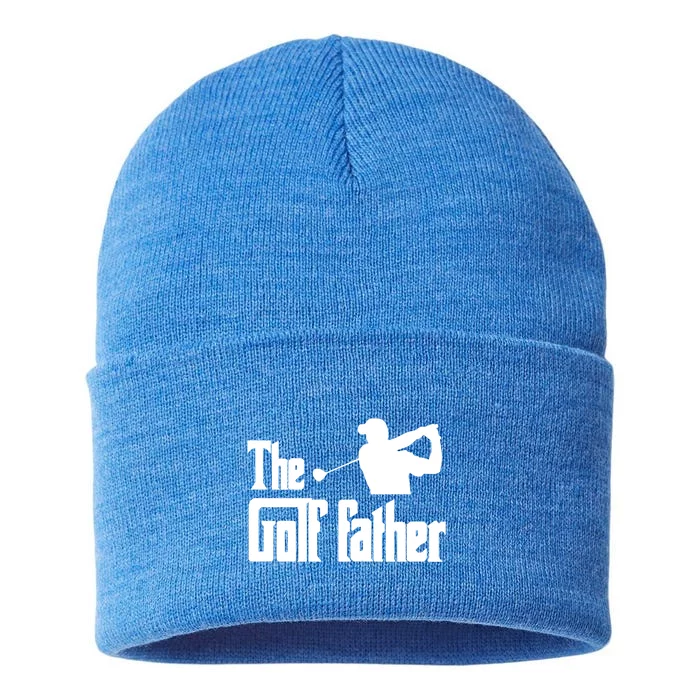 The Golf Father Funny Golf Dad Joke Pun Gift Sustainable Knit Beanie