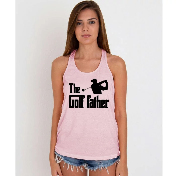 The Golf Father Funny Golf Dad Joke Pun Gift Women's Knotted Racerback Tank