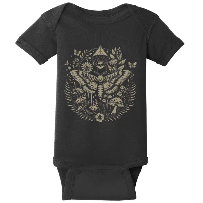 Therian Grunge Fairycore Aesthetic Luna Moth Baby Bodysuit